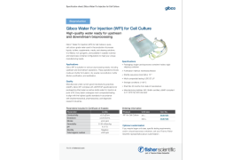 Gibco Water for Injection for Cell Culture Spec Sheet Gibco Water for Injection for Cell Culture Spec Sheet